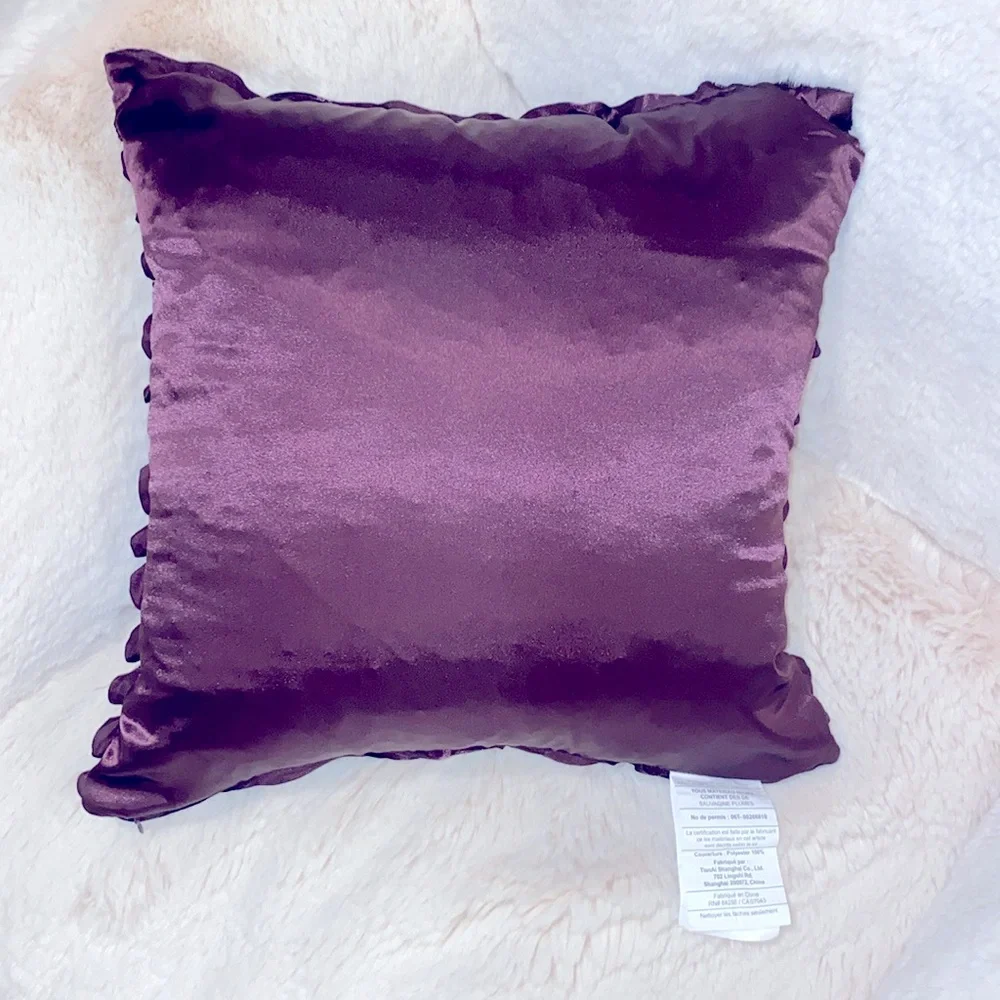 Wave Satin Throw Pillow Feather Filled Microsuede Solid Color Decorative‎ Throw